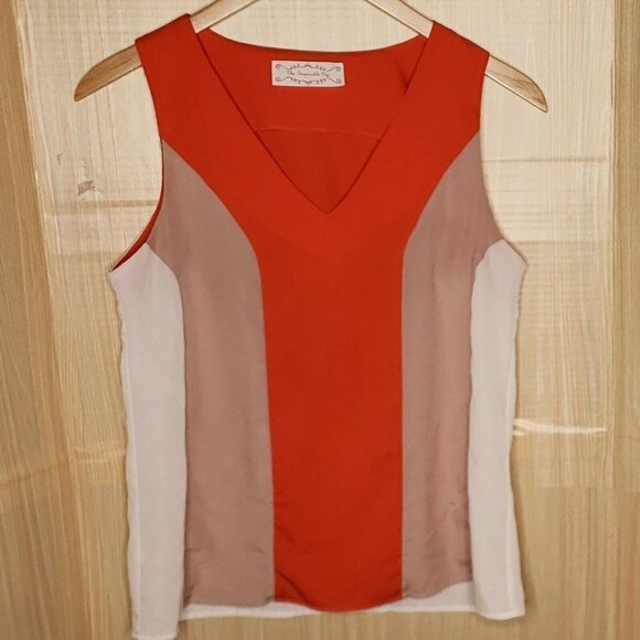 The Impeccable Pig Womens Color Block Sleeveless Blouse Medium - Picture 1 of 5